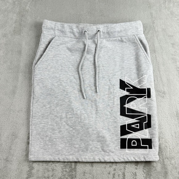 Ivy Park Sweatskirt Womens Small Gray Fleece Elastic Waist Drawstring Logo - Picture 1 of 15
